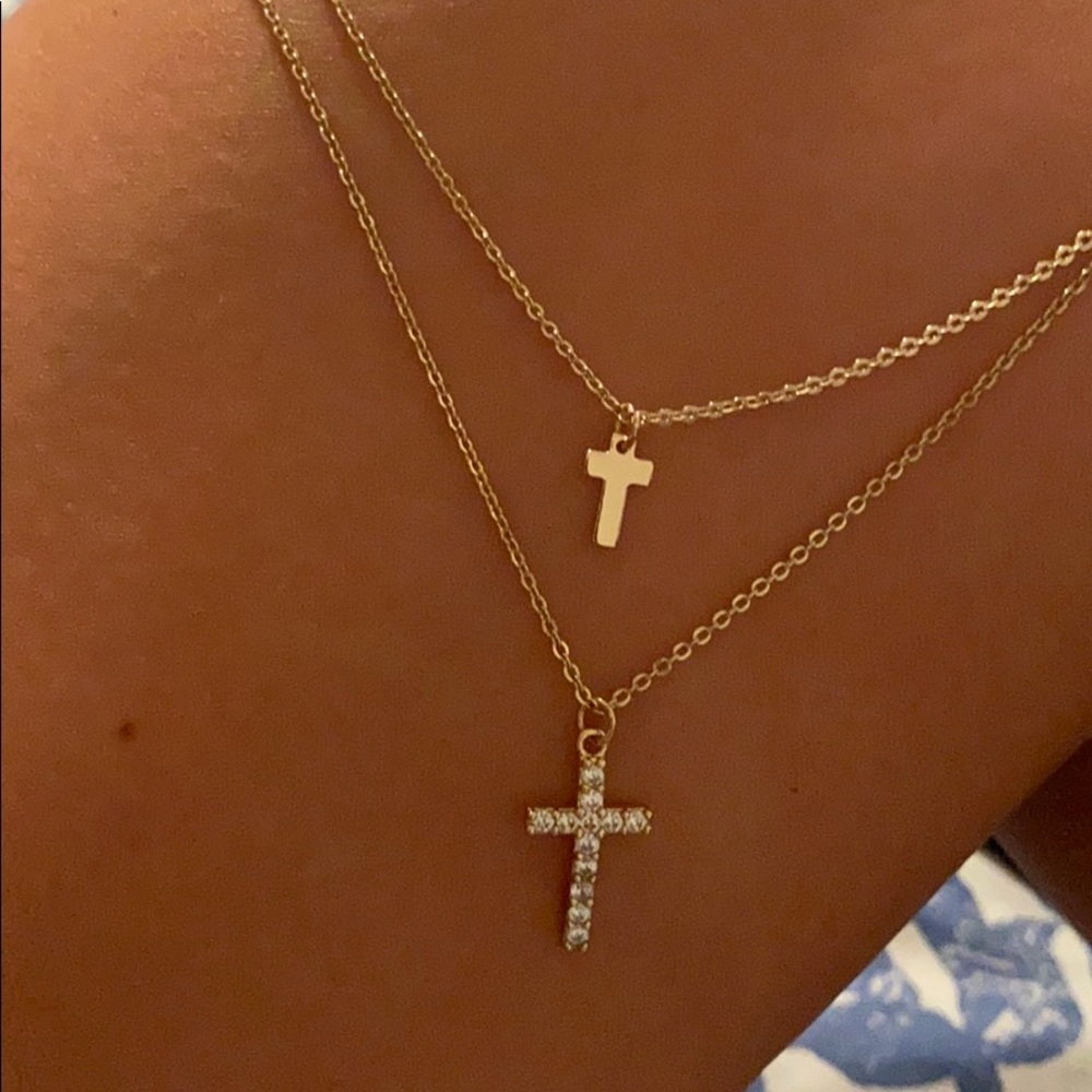 Urban Outfitters double cross necklace